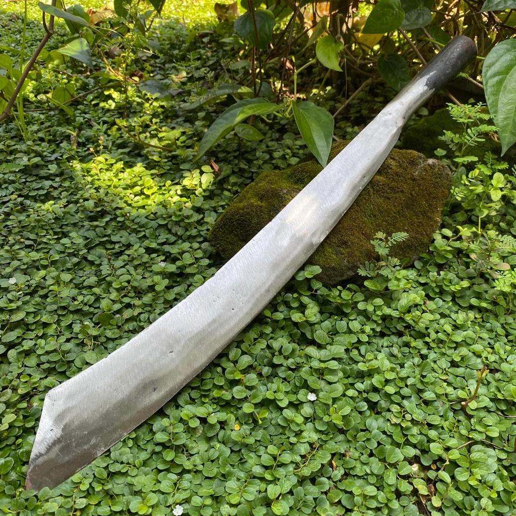 Gagang FULLTANG Tanpa Las Golok Babat Semak Potong Tebu Bahan Baja Putih Kuat - Golok Kebun Tebas Pa