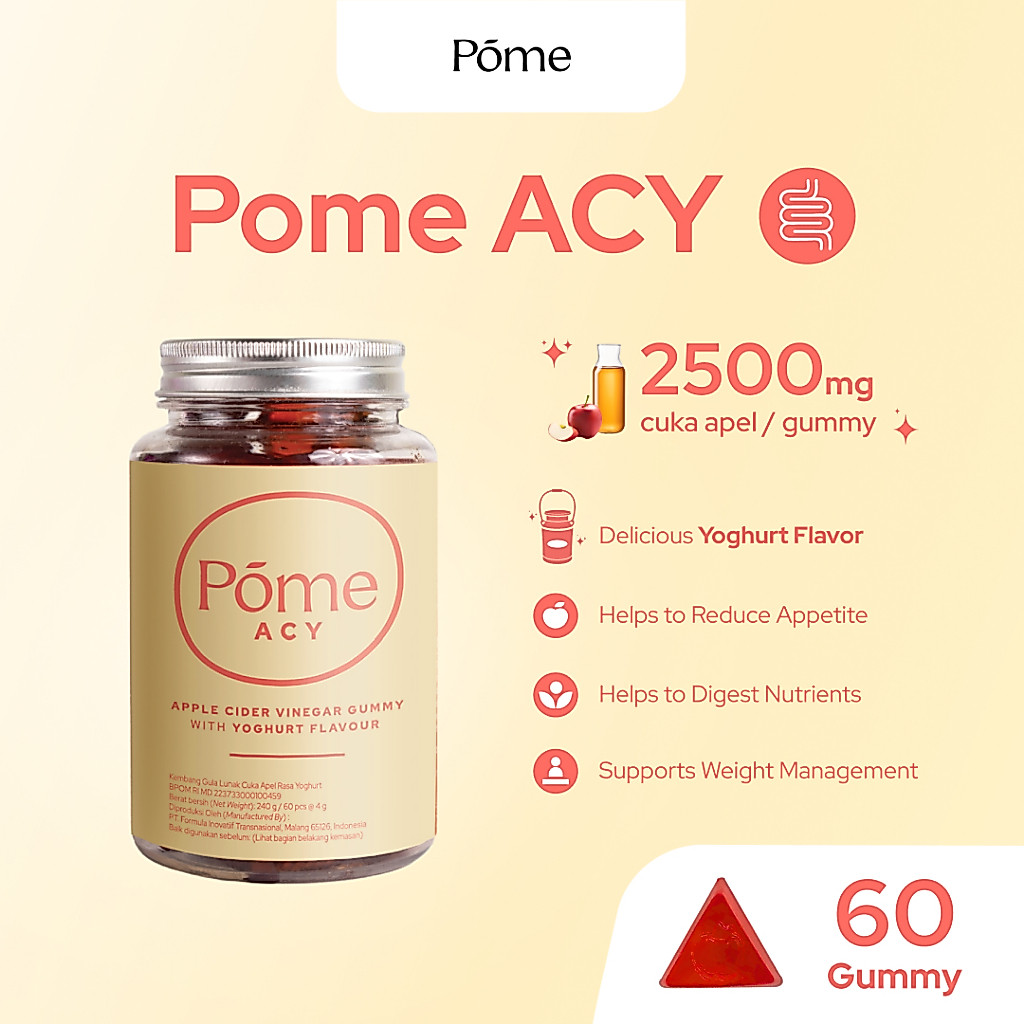 Gummy POME ACY Suplemen Diet Cuka Apel Rasa Yoghurt