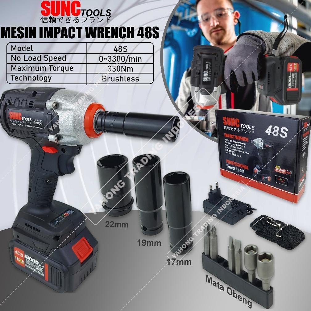 Mesin Impact Baterai Impek Wrench Batere Impek Batre Cordless 48S SUNC TOOLS PROMO MURAH DISKON
