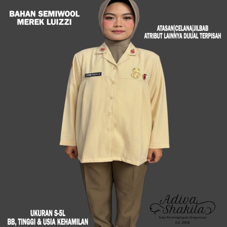ADIVA--SERAGAM PDH KEMHAN WANITA HAMIL PANJANG / PENDEK