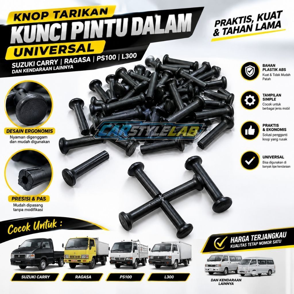 Knop Kunci Pintu Dalam Mobil Universal Suzuki Carry Mitsubishi Ragasa PS100 L300 Pull Knob Door Lock