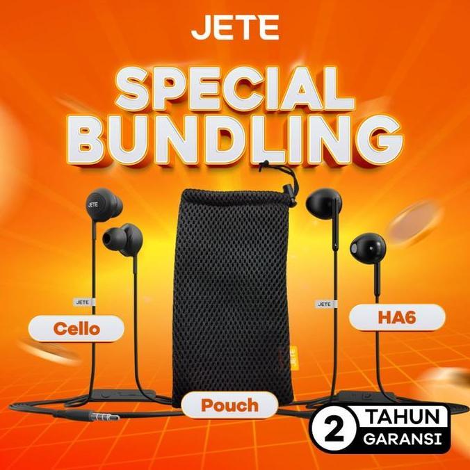 [SPESIAL BUNDLING] Headset Stereo Cello + Pouch + Headset HA6 JETE
