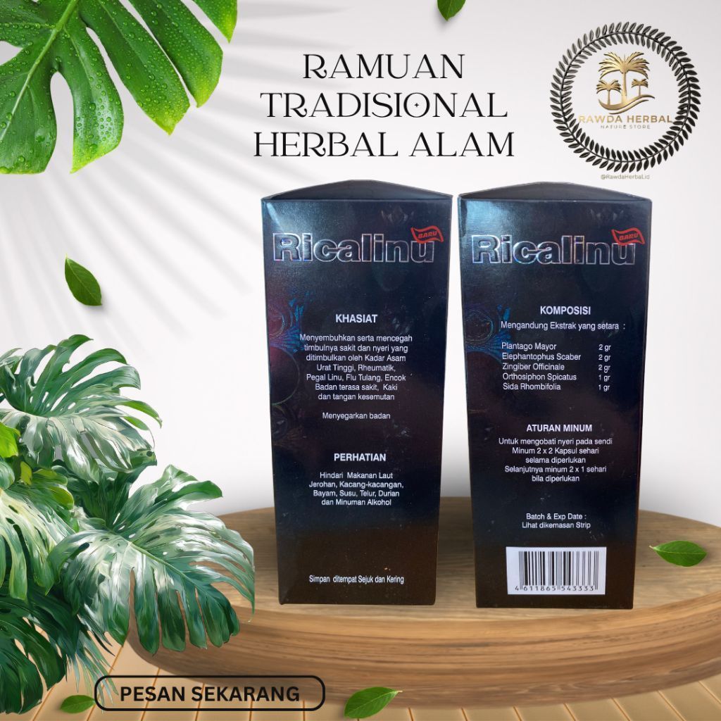 Ricalinu Rawda Herbal Ramuan Tradisional Herbal Alam kapsul