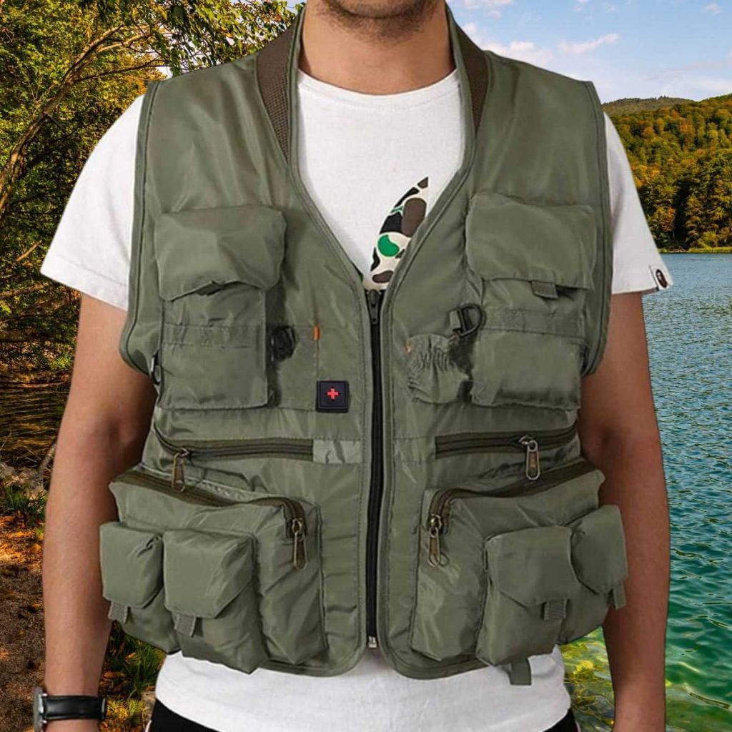 Deukio Rompi Pancing Fishing Vest Quick Dry Jacket XL - Original