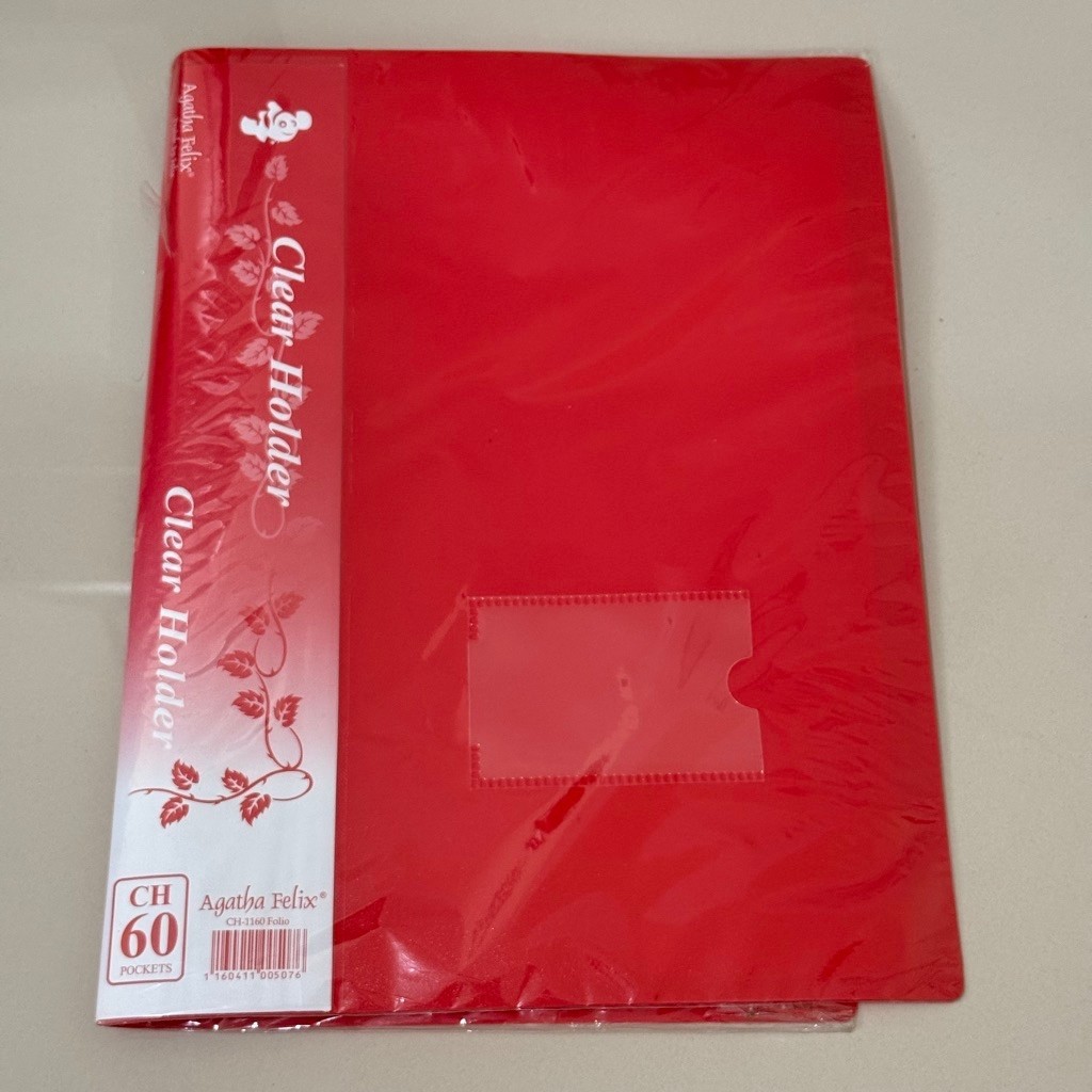 Agatha Felix Clear Holder CH 3160 Folio 60 Merah New