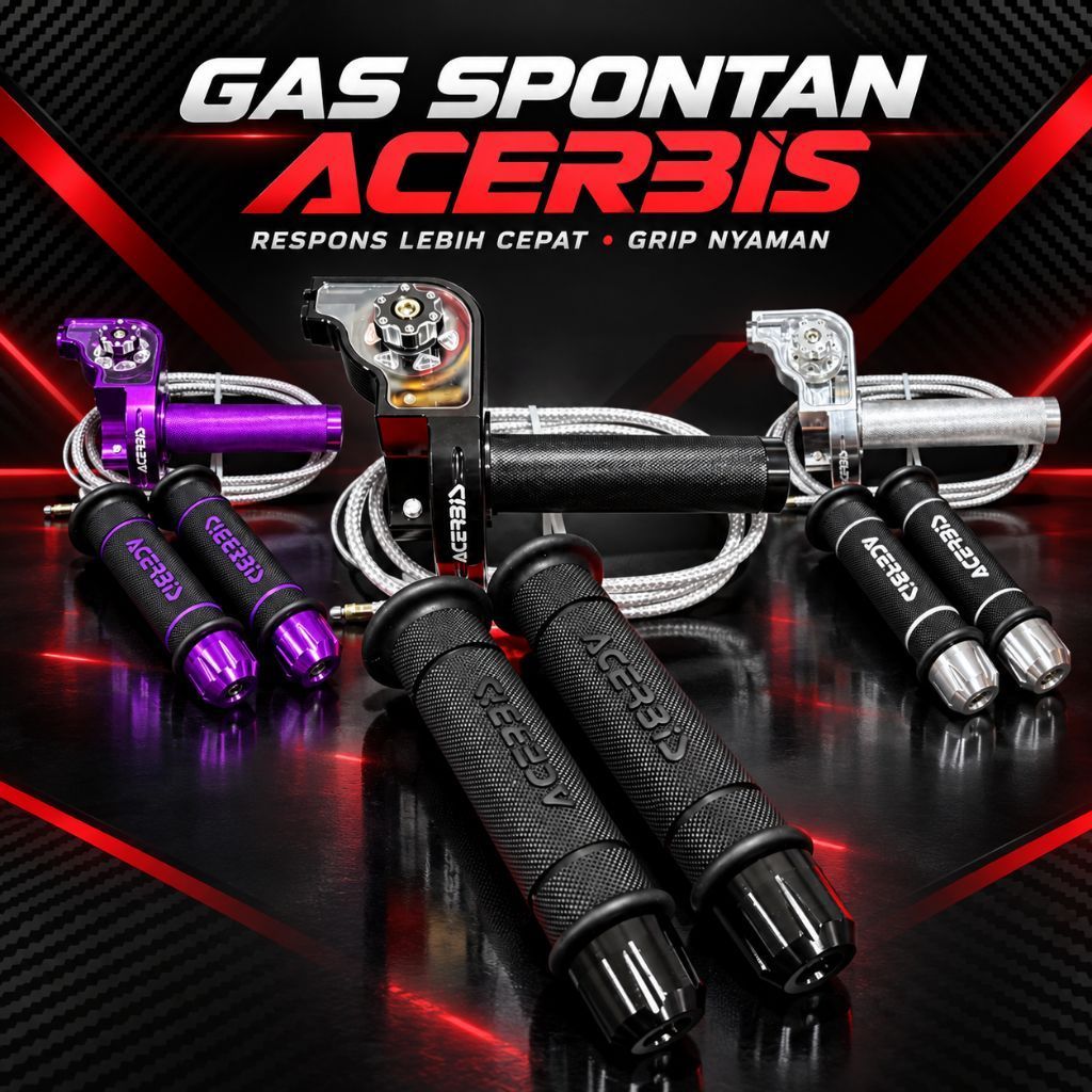GAS SPONTAN ACERBIS+GRIP ACERBIS+JALU STANG CNC 3in VARIASI BSM.
