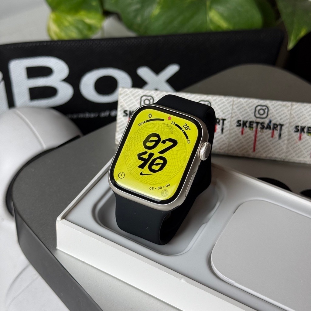 Apple Watch Series 7 41mm Nike Starlight iBox iwatch Nike Edition Battery Health 75% Masih Awet Seha