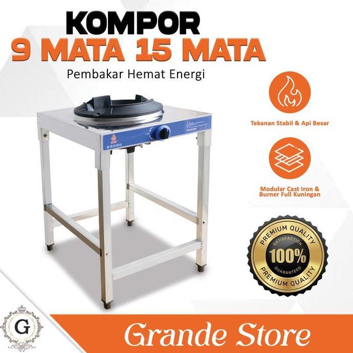 TERMURAH - [Include Packing Kayu] Kompor Standing 9 Titik dan 15 Titik Mata Burner Api | Kompor Haja