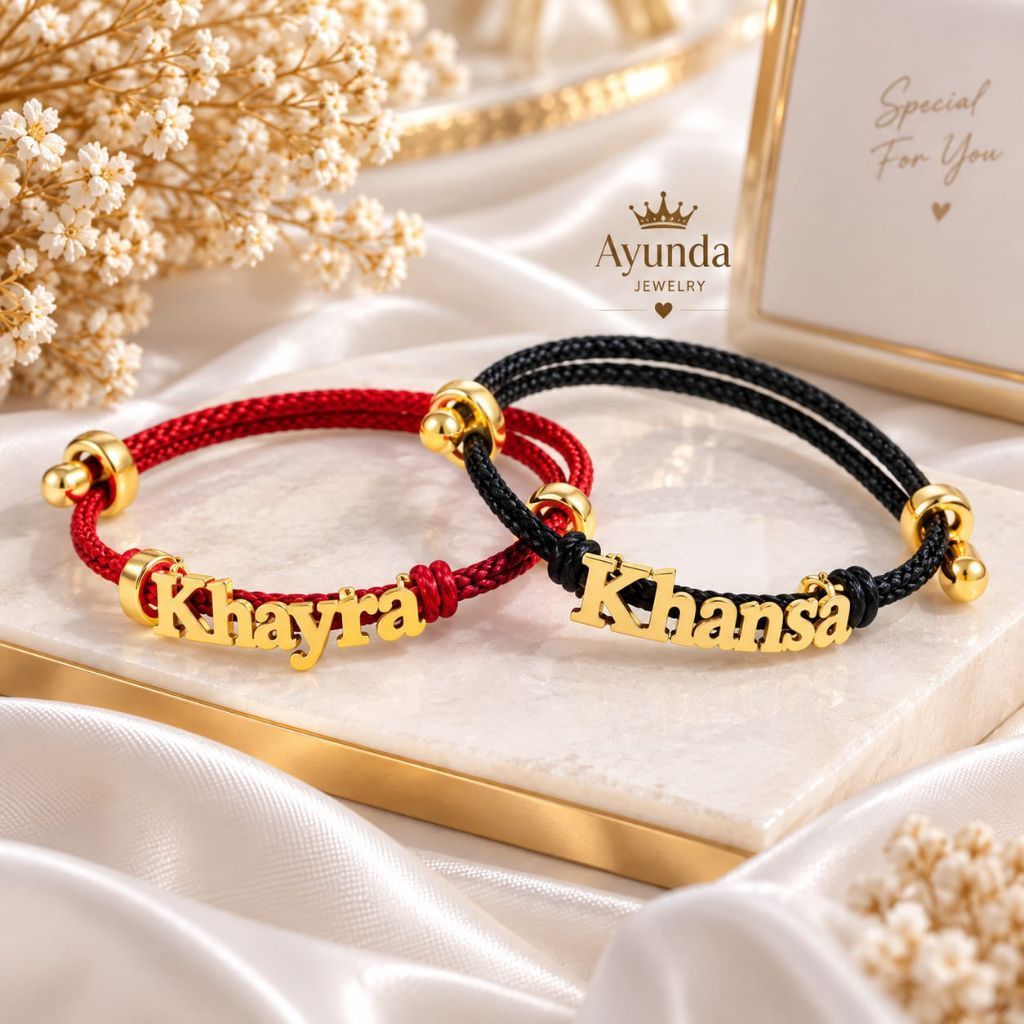Gelang tali custom nama titanium anak bayi dewasa