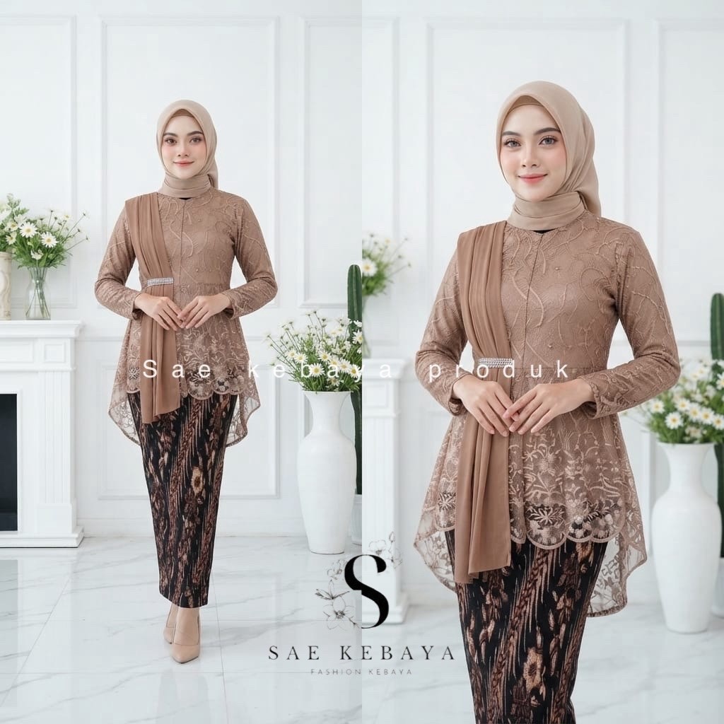 Set Kebaya Aurora Salendang - Kebaya Modern Kondangan Premium - Kebaya Wisuda Modern