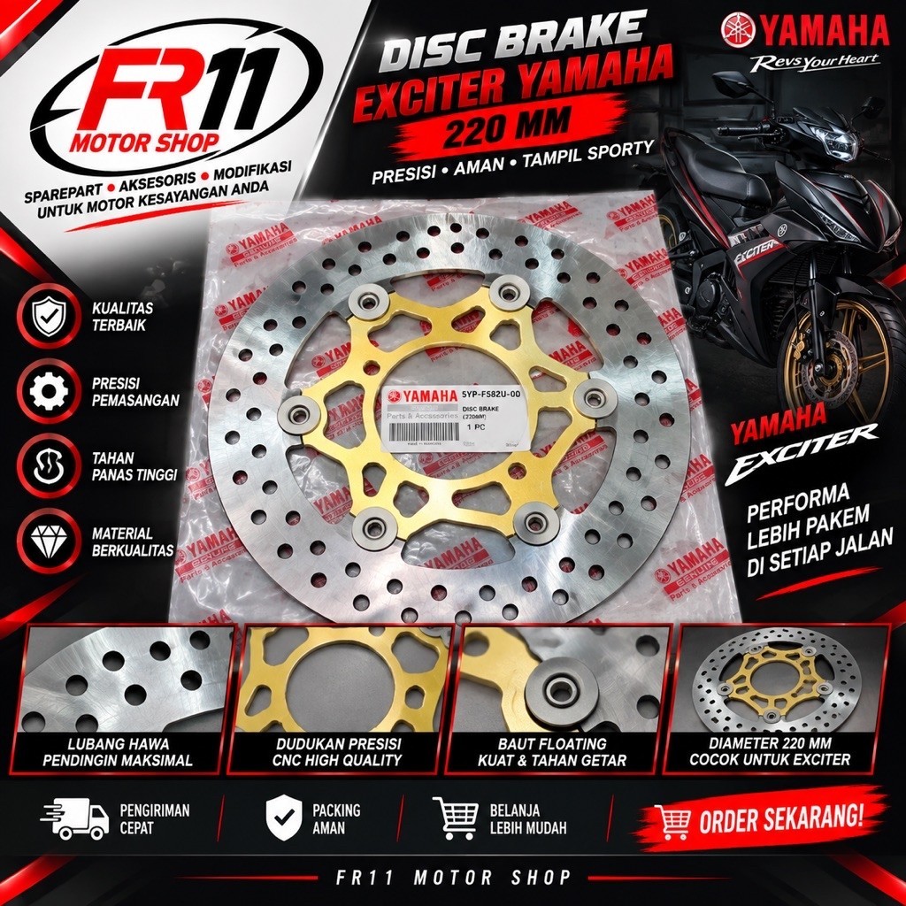 piringan cakram disc brake ori exciter Yamaha 220 nos