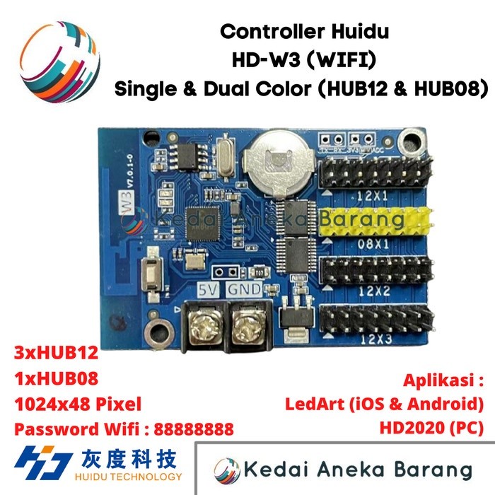 Controller Huidu HD-W3 HUB Wifi Running Text P10 Not HD-W00 HD-W03