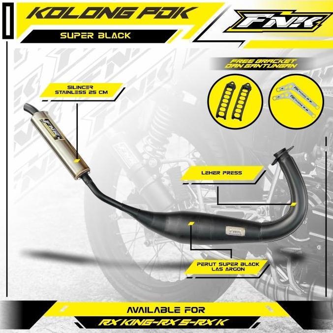 Knalpot Rx King FNK Kolong Pdk Repsol Super Black Avolution Original FNK RACING EXHAUST