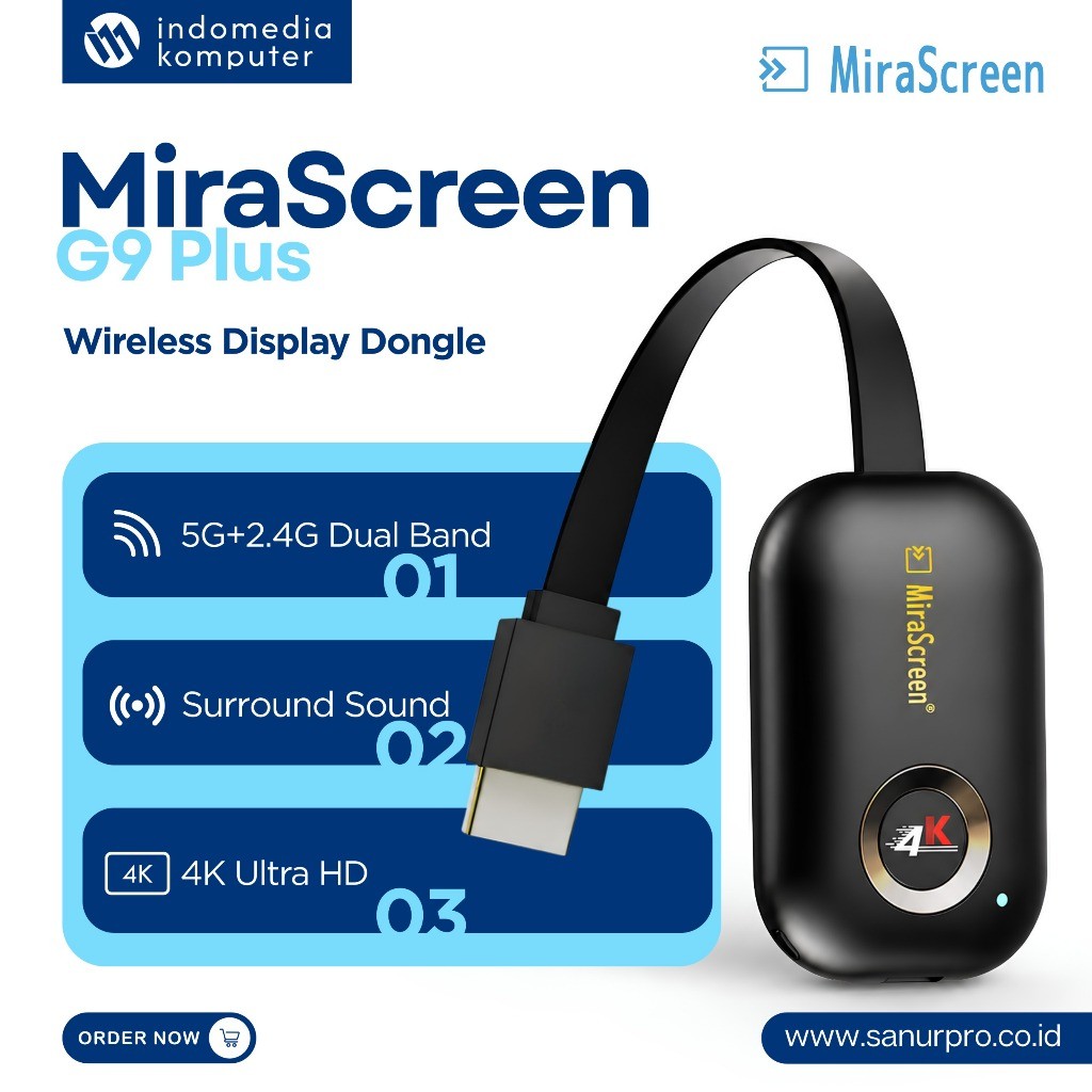 DONGLE HDMI WIRELESS WIFI DONGLE MIRASCREEN G9 PLUS