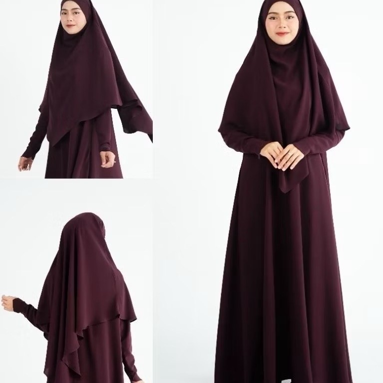 SET GAMIS DAN FK LASSOFYA BURGUNDY SZ L