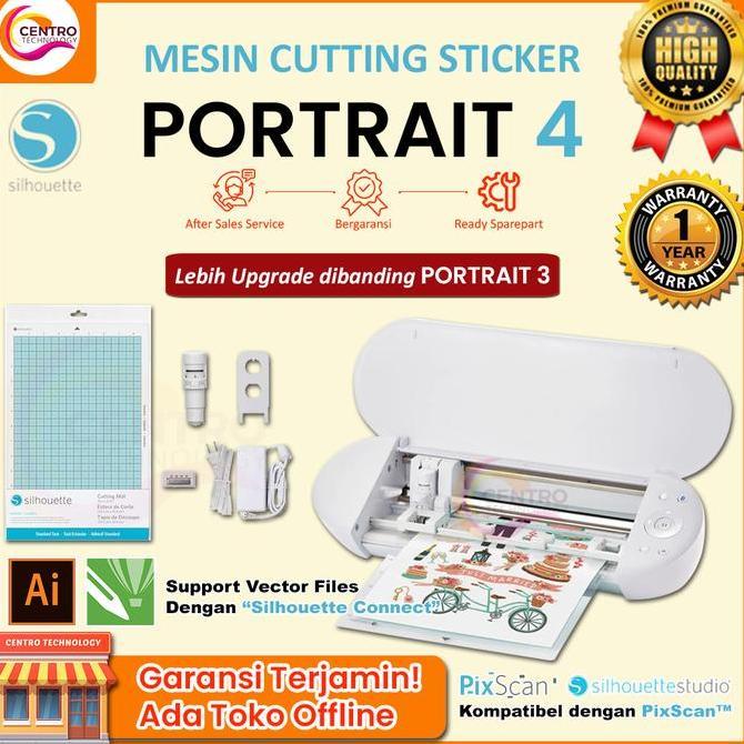 Mesin Cutting Sticker Mini Silhouette Portrait 4 (Bisa Contour Cut) Ukuran A4