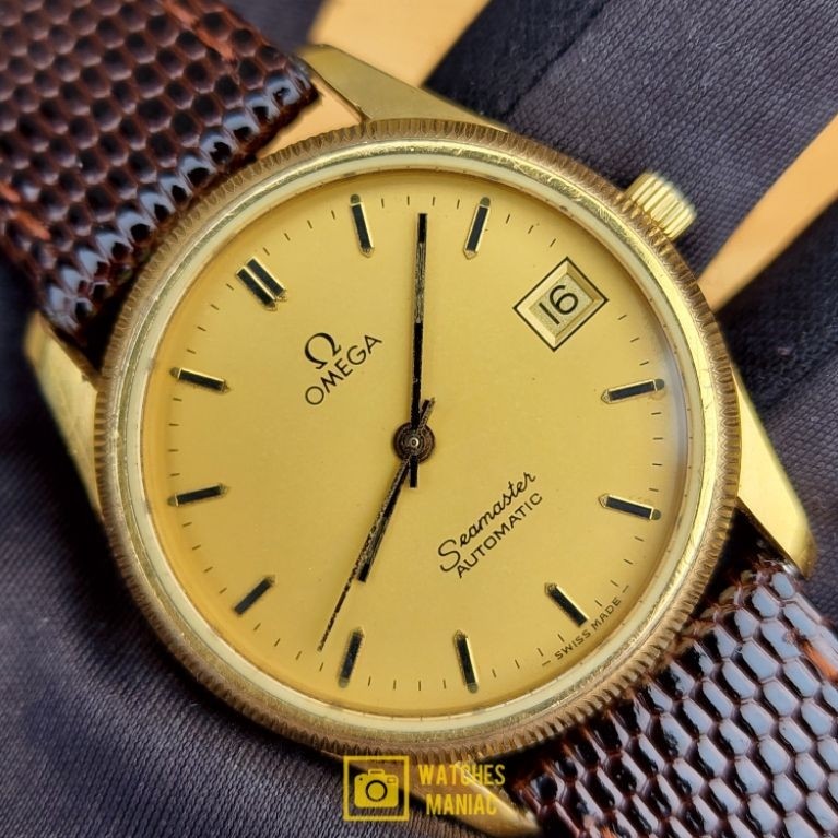 Jam Tangan Original Vintage Omega Seamaster Gold Automatic Swiss Made