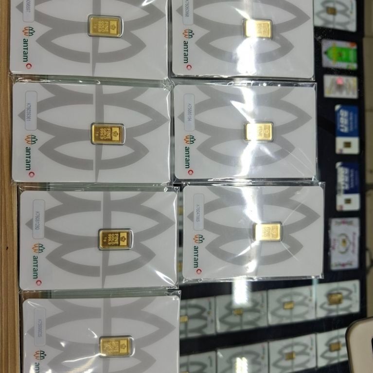 Emas batangan antam logam mulia 999.9 murni 1gram produk aman