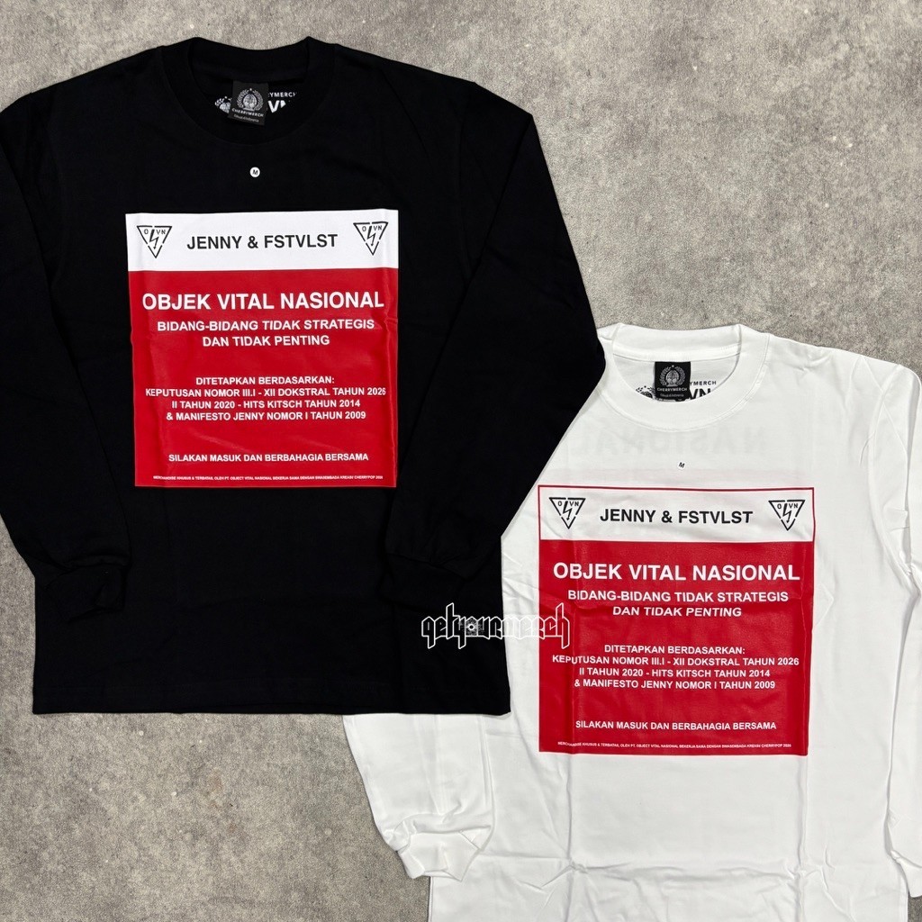 Jenny & FSTVLST - Objek Vital Nasional Longsleeve - Black & White