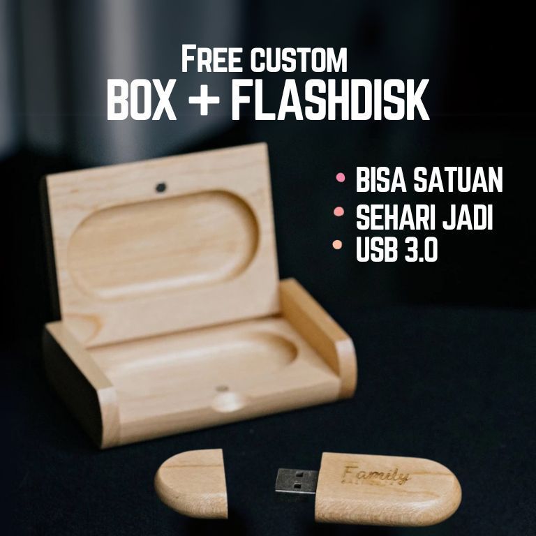 Custom Flashdisk / Flashdisk Kayu /Flashdisk Polos / Flashdisk Custom / USB /Flashdisk aesthetic