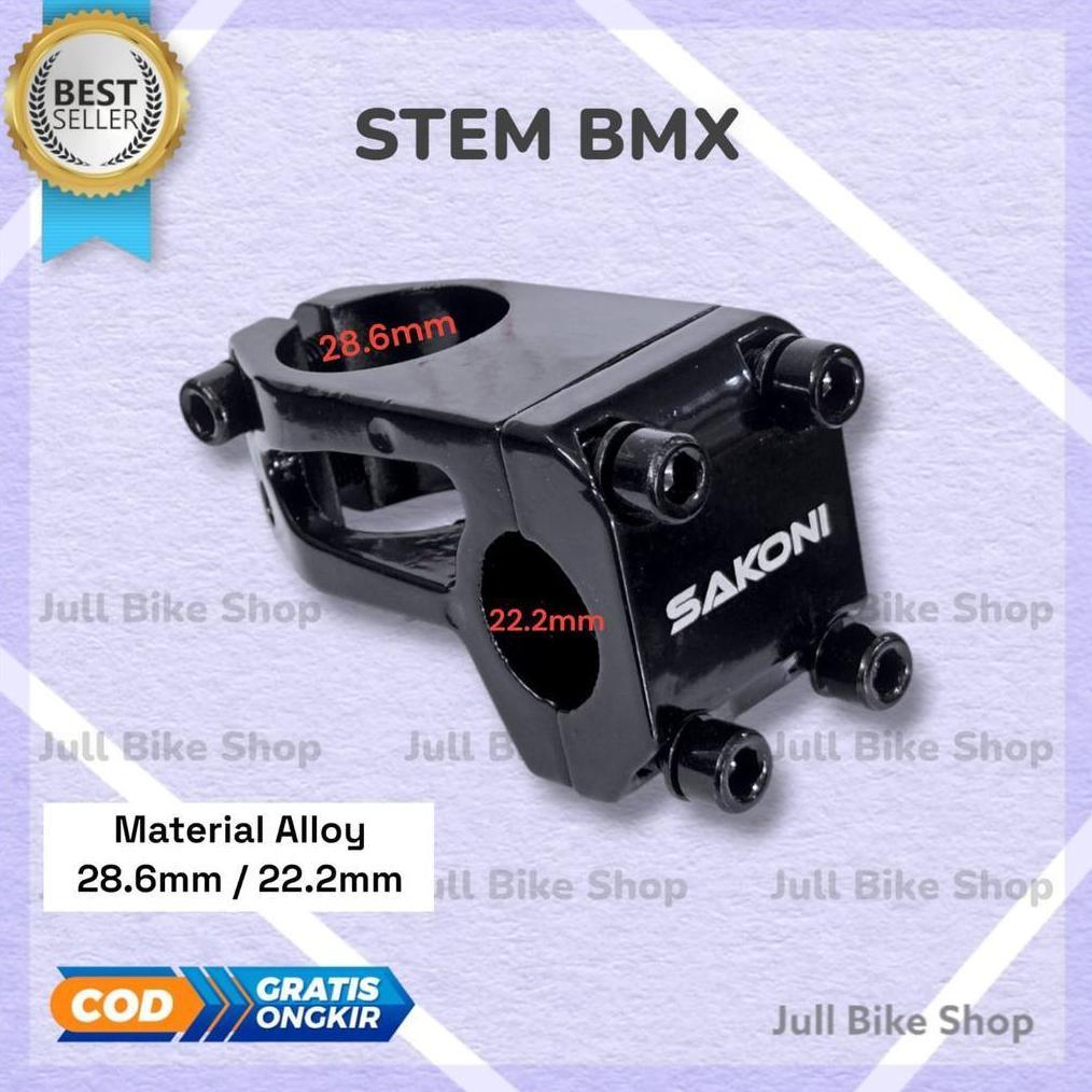 wopatrastore stem bmx pacific sakoni oversize 28.6mm stang 22.2mm aluminium alloy hitam head tiang p