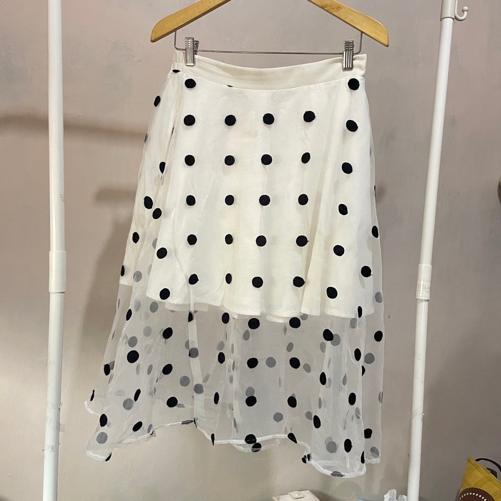 Preloved Rok Tutu Umpak 3Layer, Rok Polkadot Umpak Renda, Rok satin ZAR4, Rok Stripe GU Uni*lo, Rok 