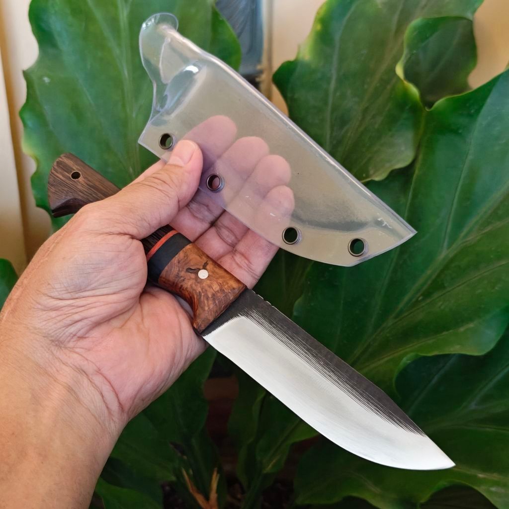 K110 Handmade 10.6cm Bushcraft Knife. Pisau Bushcraft multifungsi dengan baja Bohler K110 yang super