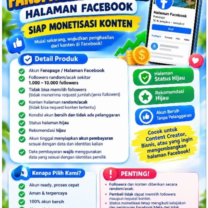 Akun Halaman Facebook atau fanspage Facebook Siap Monetisasi Konten | Fanspage atau halaman Facebook