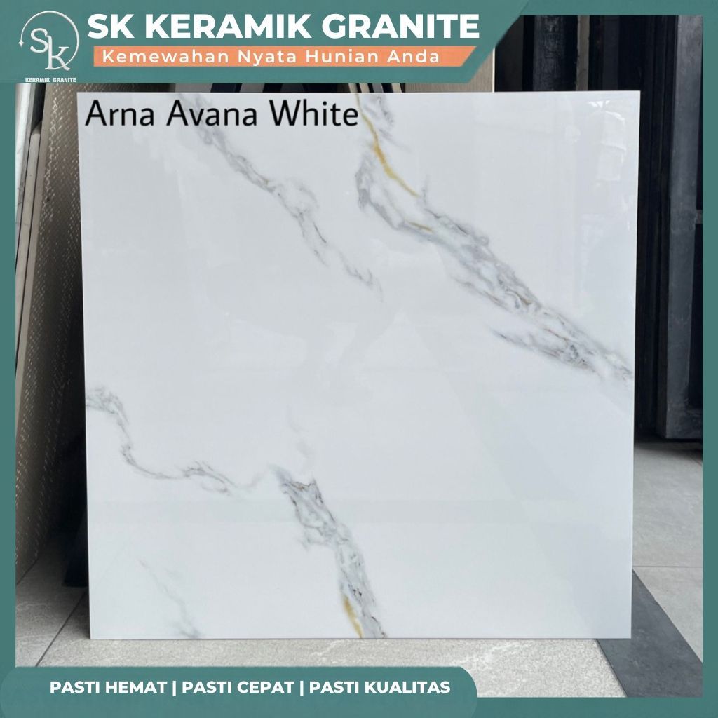 Granite Lantai 60x60 Arna Avana White Glossy