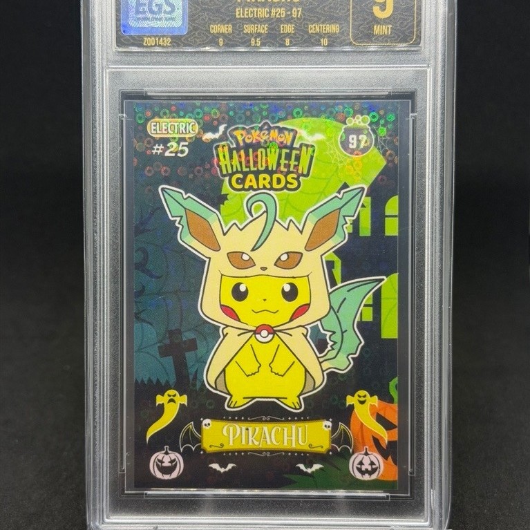 Pokemon pikachu Leafeon halloween card slab egs