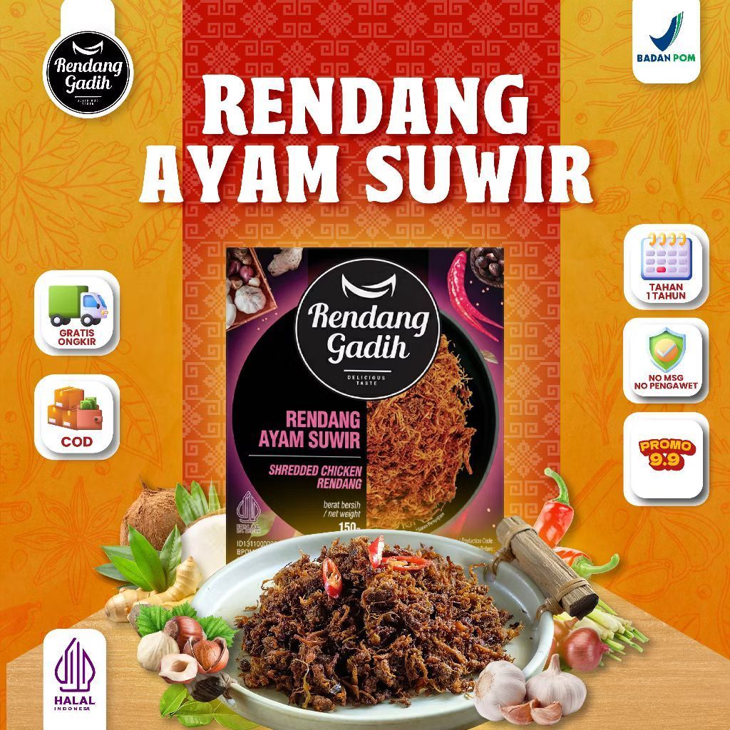 RENDANG AYAM SUWIR - RENDANG GADIH PAYAKUMBUH