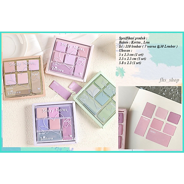 210 Lembar Sticky Notes Pastel Set Sticky Notes Aesthetic Sticky Notes Set Color Pallete Sticky