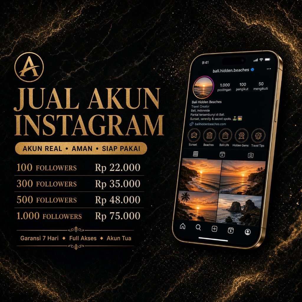 Jual Akun Instagram 100-1K Followers Real Indo Aktif Siap Pakai Full Akses Bergaransi