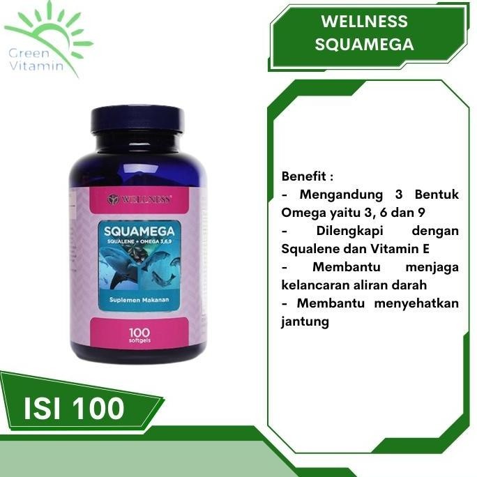 WELLNESS Squamega Squalene 369 Omega 3 6 9 Complete EFA 100 Kapsul