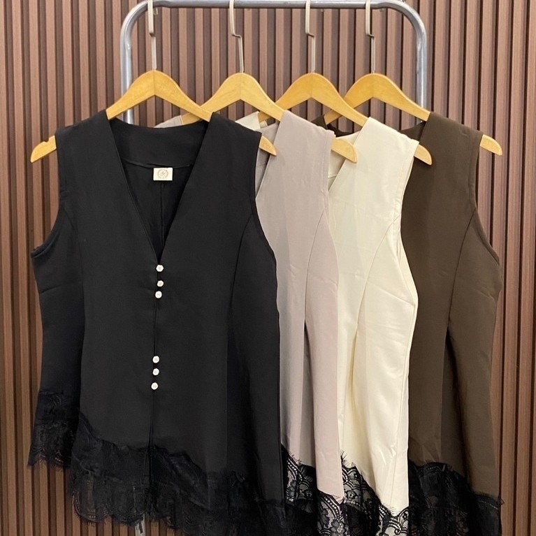 LACE VEST - OUTER ROMPI BROKAT LACE OUTER LACE OUTER BROKAT