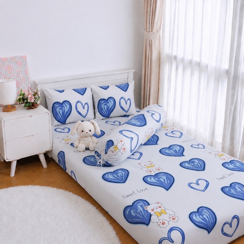 Sprei Motif Green Sweety Love - Sprei Love Green