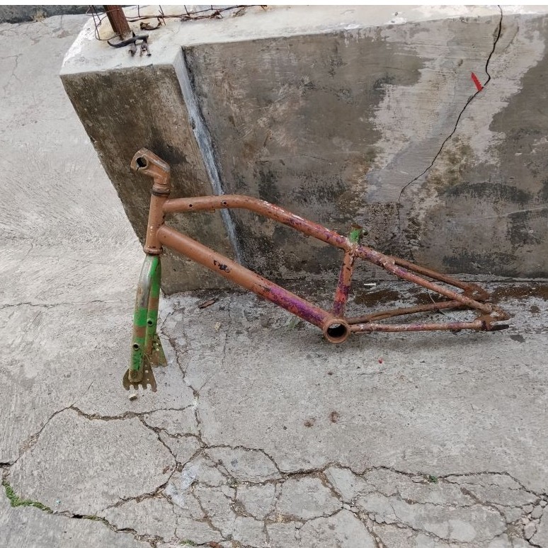 FRAME FORK SEPEDA BMX 20 WIMCYCLE METALIZER dengan Fork MATA TIGA ORIGINAL JADUL VINTAGE