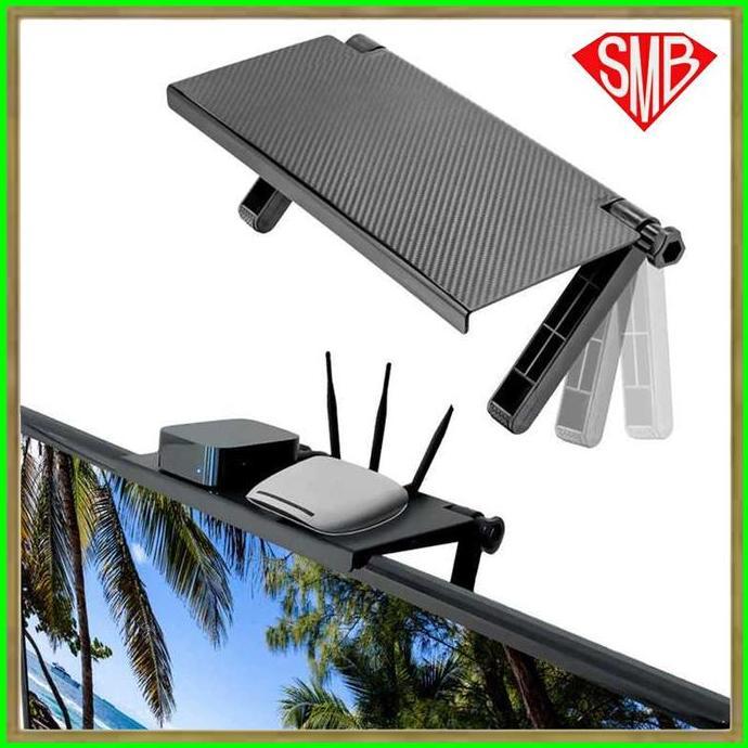 DE45 - Bracket Rak Gantung Stand Rak Atas TV Bracket Tv Screen Top Shelf Tatakan Holder Ambalan Atas