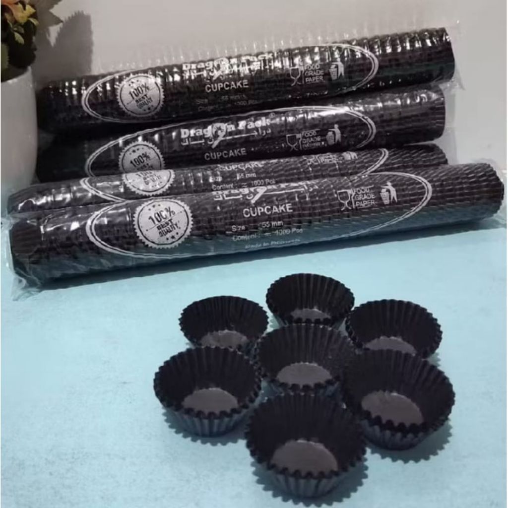CUP CAKE NASTAR /CUP CAKE CASE NASTAR GLASSINE HITAM -+ 100 PCS (4 TANGKUP)