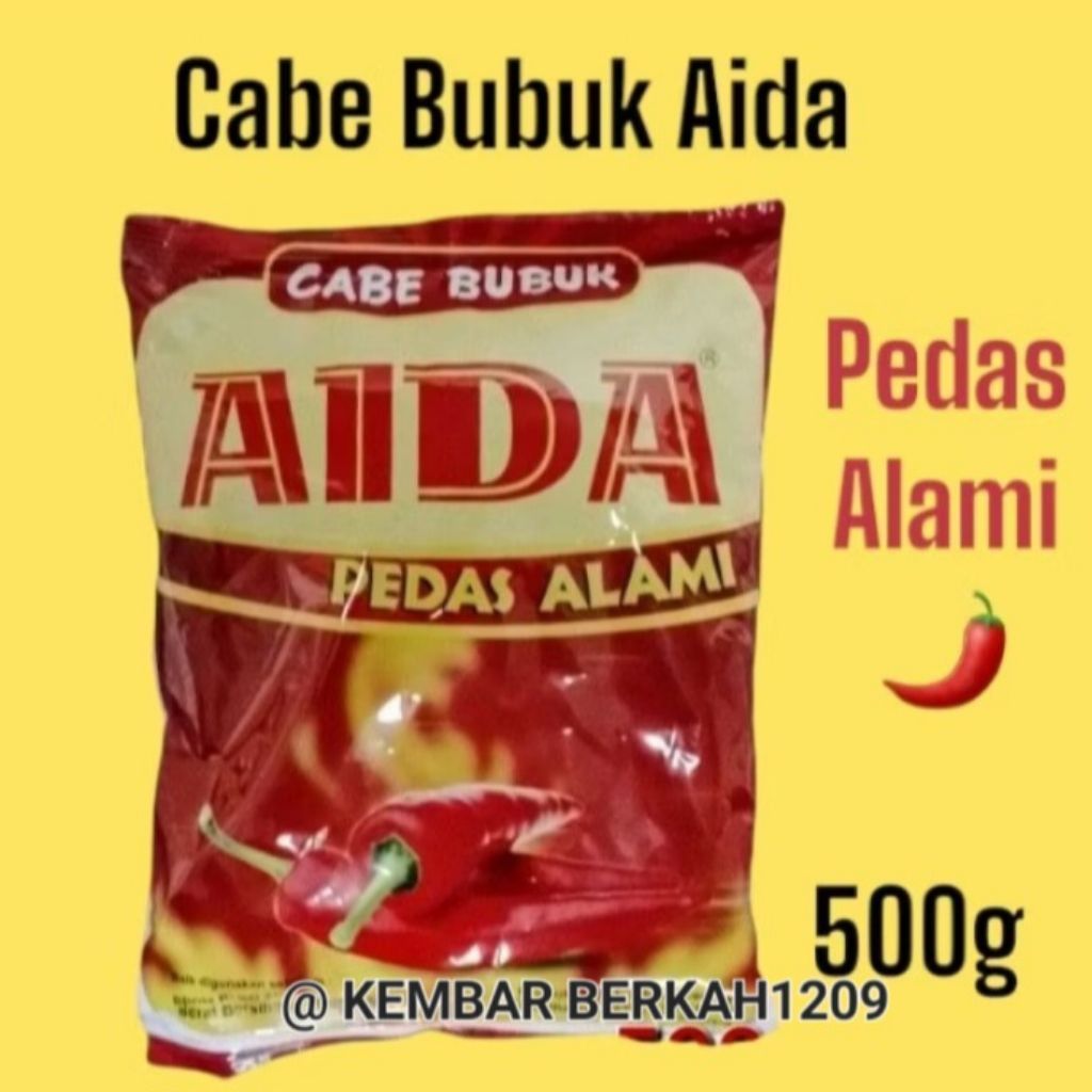 Cabe Bubuk Aida 500g / Aida Cabe Bubuk 500g / Bubuk Cabe Aida 500g / Aida Cabe Giling 500g