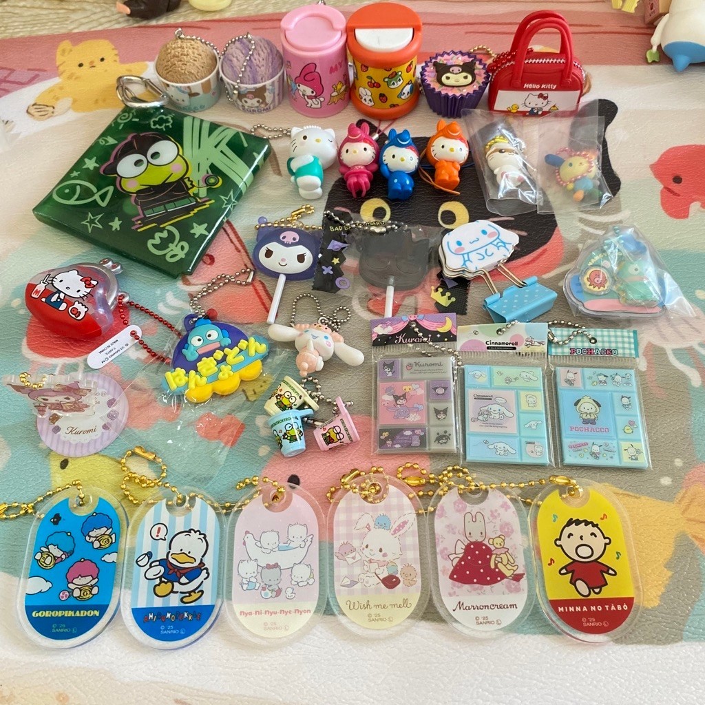 Trinkets Gantungan Kunci Keychain Sanrio Acrylic Permen Candy Sticker Clip Miniature Hello Kitty My 