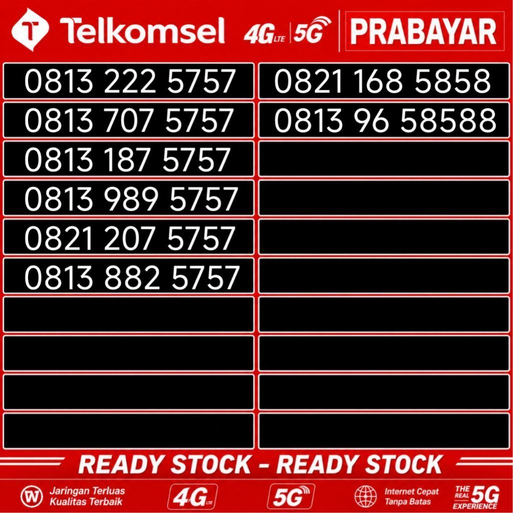 nomor cantik simpati 5757 5858 11 digit