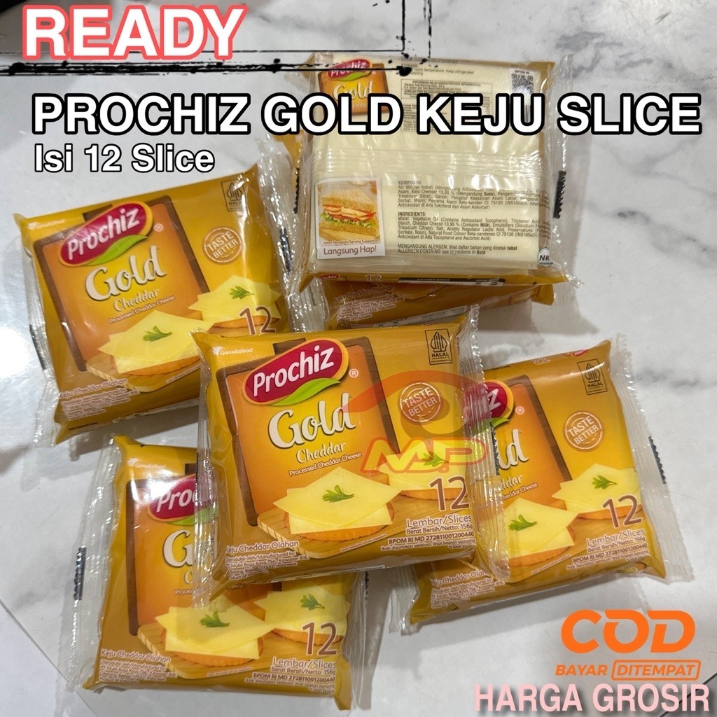 Prochiz Keju Gold Slice isi 12 lembar | Keju Prochiz | Keju Slice | Prochiz Slice