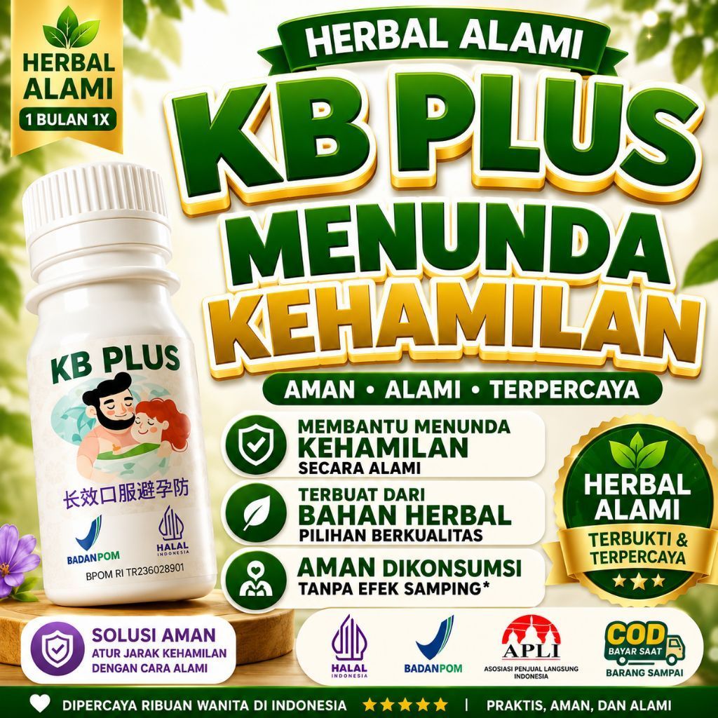 KB PLUS Herbal Alami Menunda Kehamilan Aman Alami Terpercaya Bahan Herbal Halal