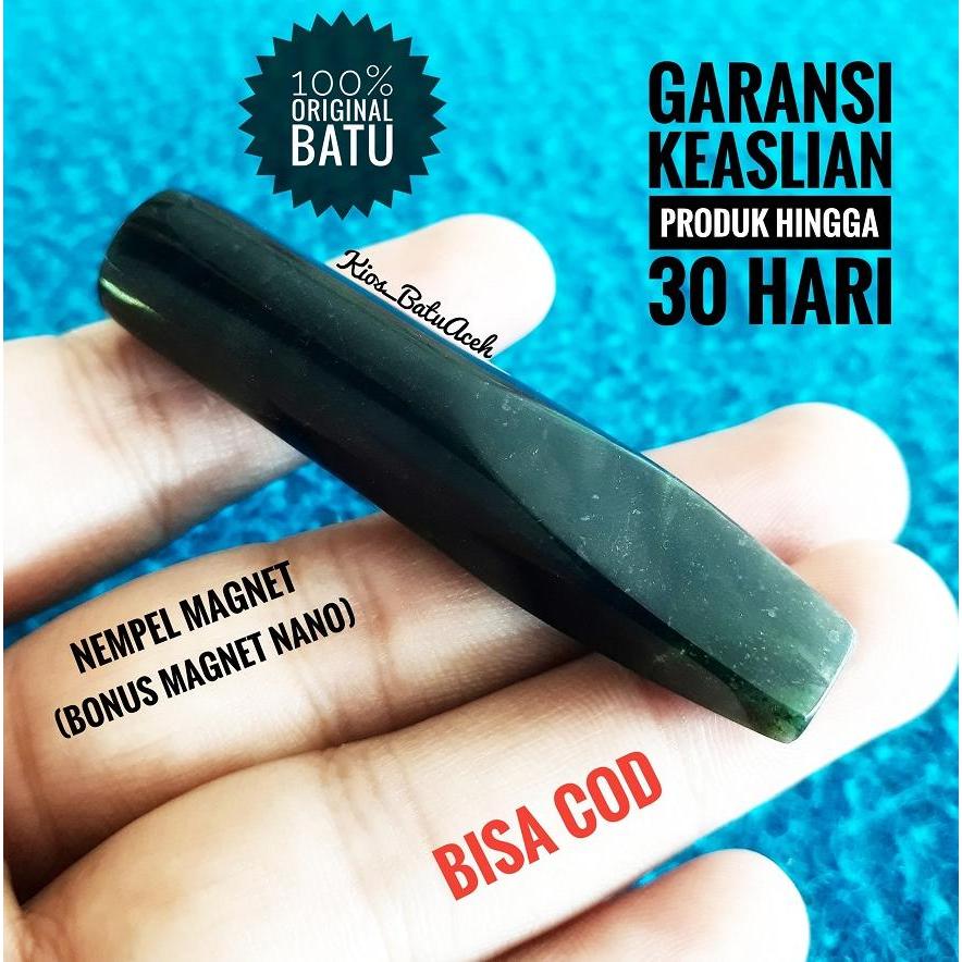 Aksesoris Pipa Batu Giok Black Jade Original Asli Aceh Bulat Cutting