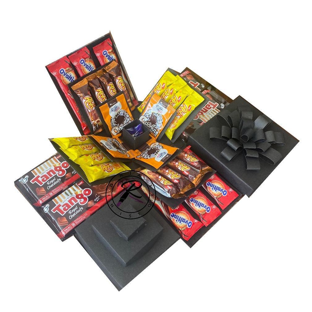 Explosion Box Snack Box Kado Unik Hampers Box Snack Box 3 Layer 1 kotak kecil 17x17cm