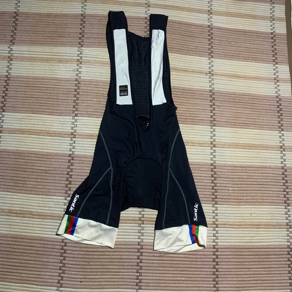 Santic Celana Bib Short Sepeda Pria Black White Original Premium