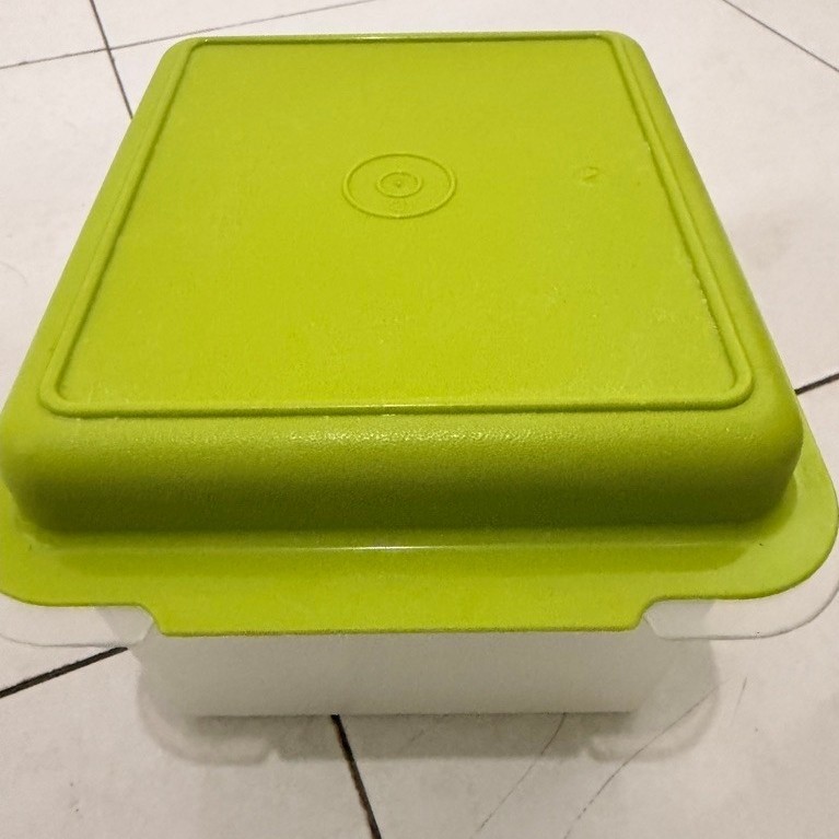 TUPPERWARE Snack Store 2,9L Penyimpanan Makanan Plastik Desain Mosaic Hijau