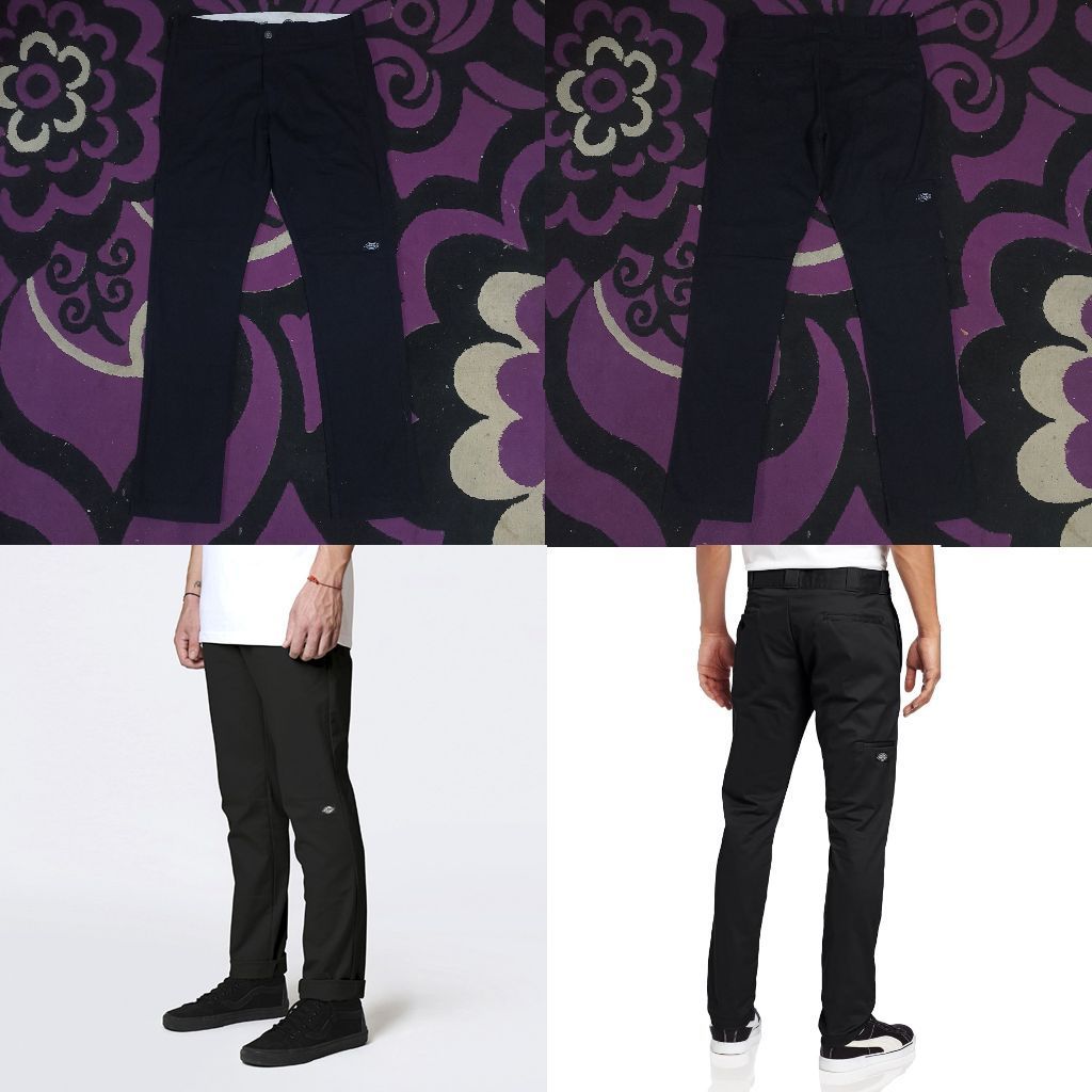 Dickies WP811 Double Knee Skinny Straight Black Chino Cellpocket Long Pants Workpants Celana Panjang