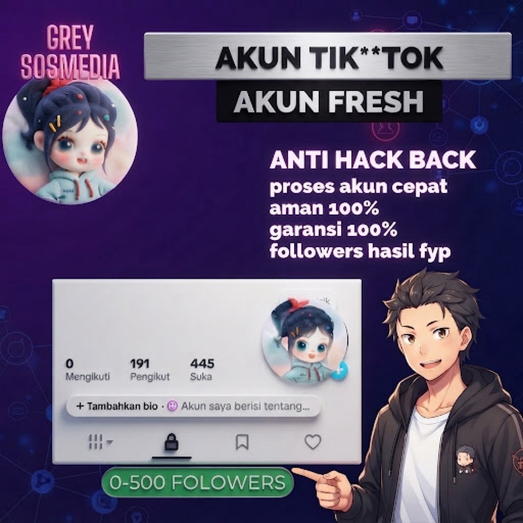 Akun Tok Tik Fresh Followers 0-500